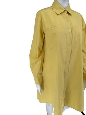 MaxMara Yellow Oversized Cotton Shirt Dress – Size IT 40 (US 6/8)