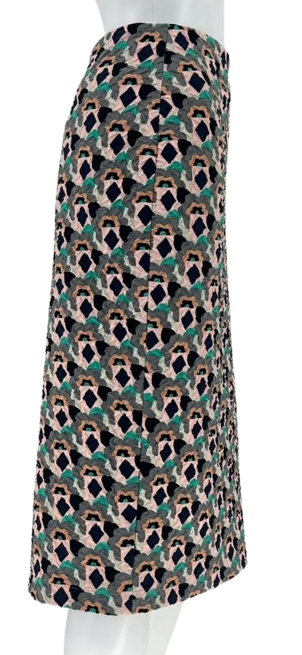 Prada Embossed Multi Color Geometric Print Pencil Skirt *NEW*