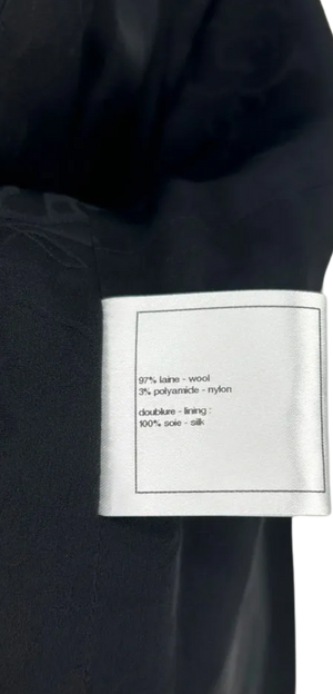 CHANEL 2014 Black Wool Crepe Jacket - Size 42