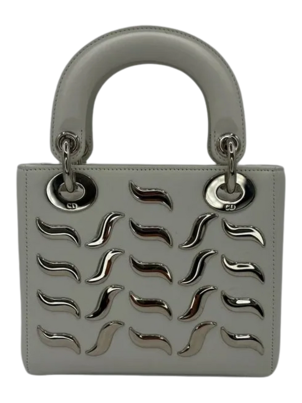 Christian Dior Leather & Metal Embellished Mini Lady Dior Bag