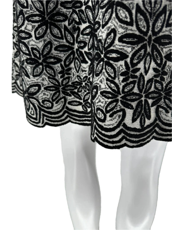 Alaia Iconic Stretch Knit Cap Sleeve Boat Neck A-line Mini Dress – Size 42