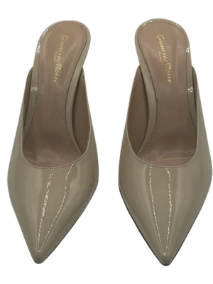 Gianvito Rossi Cream Patent Leather Paige Mules