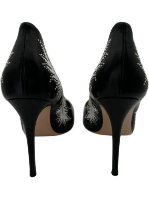 Gianvito Rossi Santa Fe Studded Pumps in Black Leather *NEW*