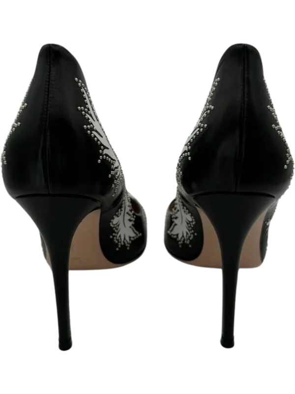 Gianvito Rossi Santa Fe Studded Pumps in Black Leather *NEW*