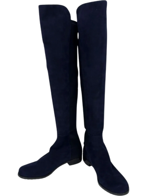 Stuart Weitzman Navy Suede 5050 Boots Size 8 - NEW