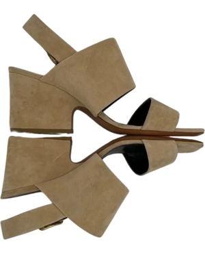 Celine Slingback Sandals Beige Suede *NEW*