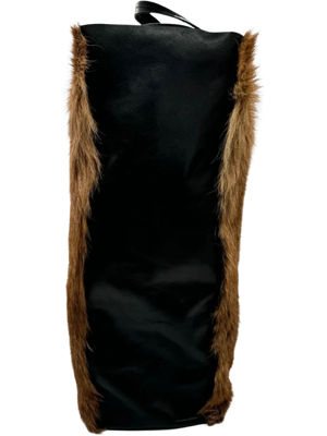 CELINE Vertical Cabas Black/Brown Fur & Leather Large Tote