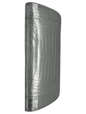 Nancy Gonzalez Rosebud Slicer Metallic Crocodile Clutch Bag- NWT