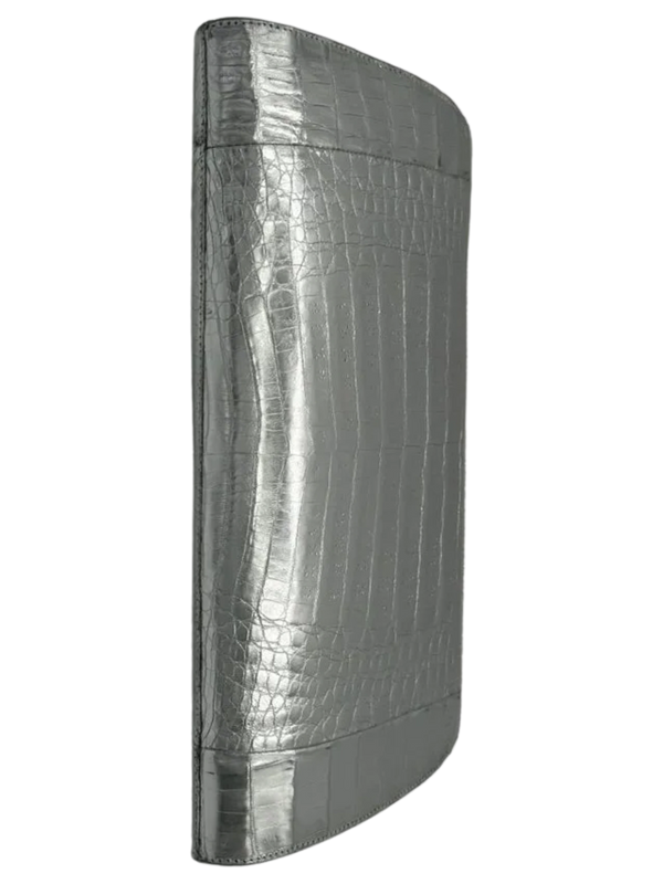 Nancy Gonzalez Rosebud Slicer Metallic Crocodile Clutch Bag- NWT