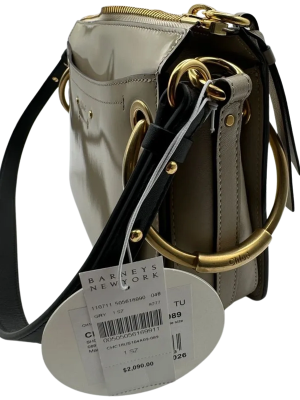 Chloe Calfskin Suede Small Roy Bag Motty Grey *NEW*