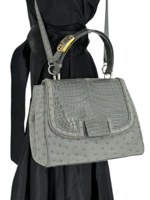 Fendi “Silvana” Crocodile/Ostrich handbag