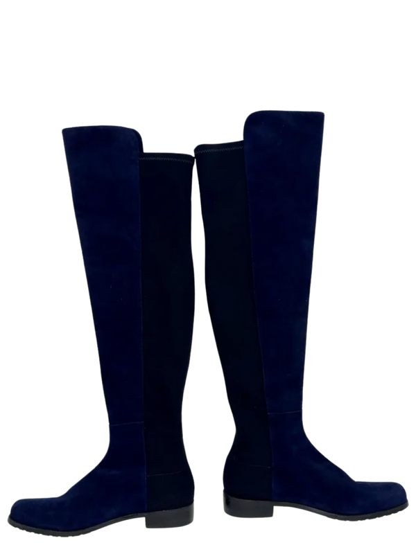Stuart Weitzman Navy Suede 5050 Boots Size 8 - NEW