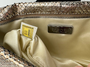 Chanel Camellia Python Fold Over Clutch