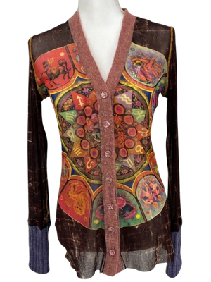 Jean Paul Gaultier F/W 1998  Zodiac/Astrology Mesh Cardigan- Vintage