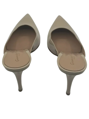 Gianvito Rossi Cream Patent Leather Paige Mules