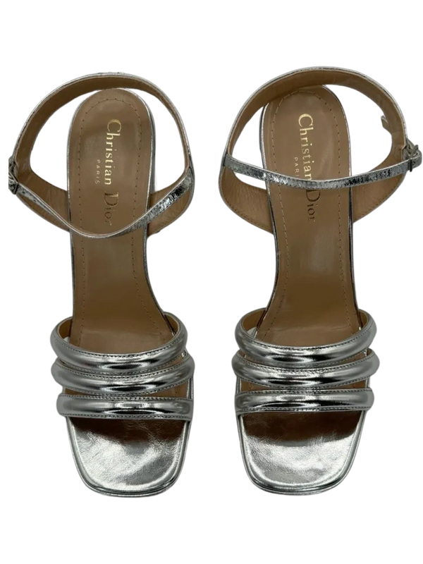 Christian Dior "Call" Leather Slingback Sandals - Size 39.5