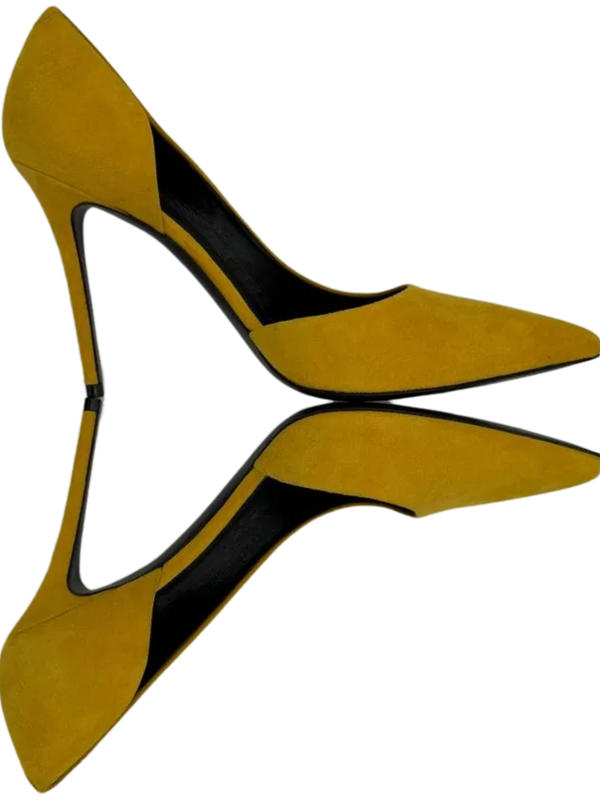 Celine Yellow Suede D'Orsay Pumps - *NEW*