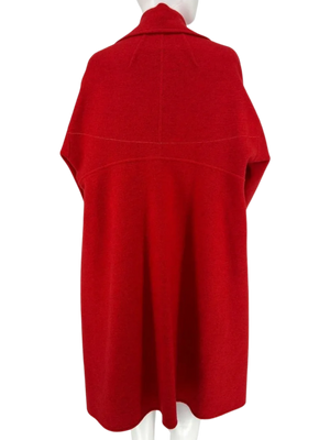 Celine Red double-faced Cashmere Oversized Peacoat. Size: 38/6