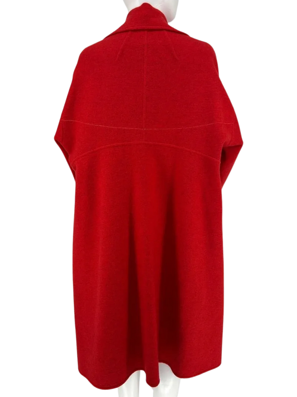 Celine Red double-faced Cashmere Oversized Peacoat. Size: 38/6