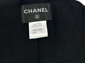 CHANEL 2014 Black Wool Crepe Jacket - Size 42