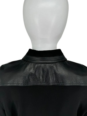 Victoria Beckham leather accent shirt