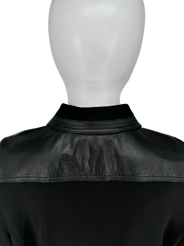 Victoria Beckham leather accent shirt