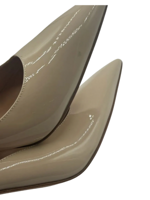 Gianvito Rossi Cream Patent Leather Paige Mules