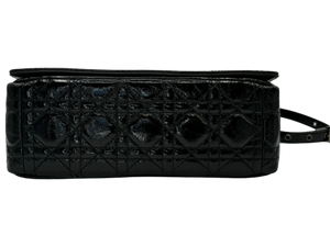 Christian Dior Black Patent Leather Caro Medium Bag