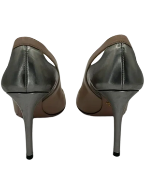 Prada Nude/Metallic Pointed Toe Heels - 39 *NEW*