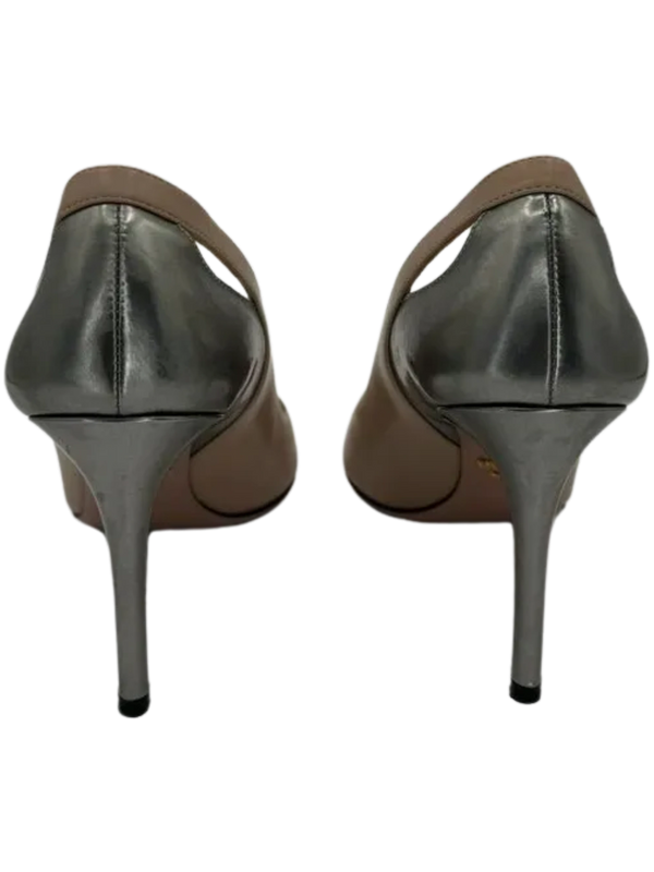 Prada Nude/Metallic Pointed Toe Heels - 39 *NEW*