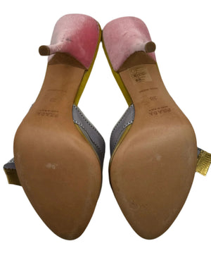 Prada Vintage Purple Ribbon and Pink Velvet Pumps - 38 EU