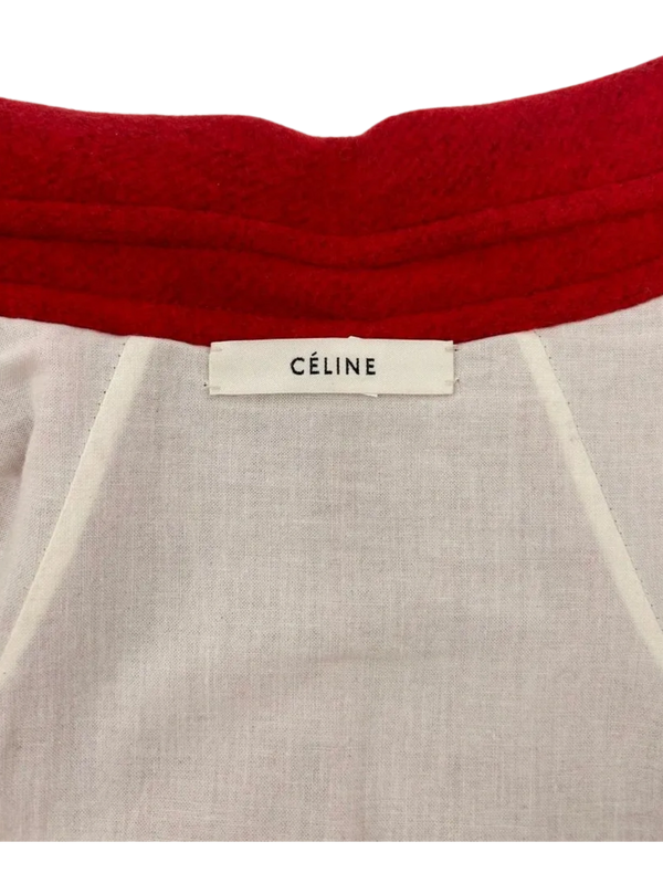 Celine Red double-faced Cashmere Oversized Peacoat. Size: 38/6