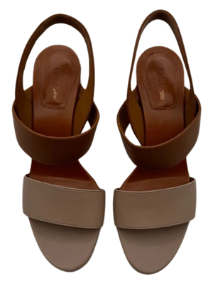 Chloe Mia Two Tone Block Heel Sandals