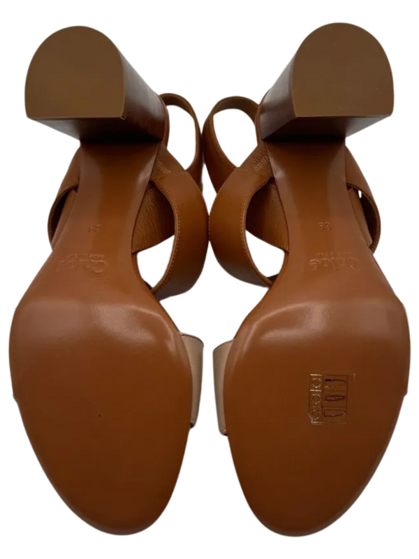 Chloe Mia Two Tone Block Heel Sandals