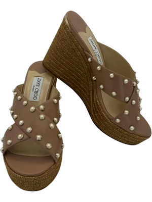 Jimmy Choo Dovina Studded Wedge Sandals *NEW*