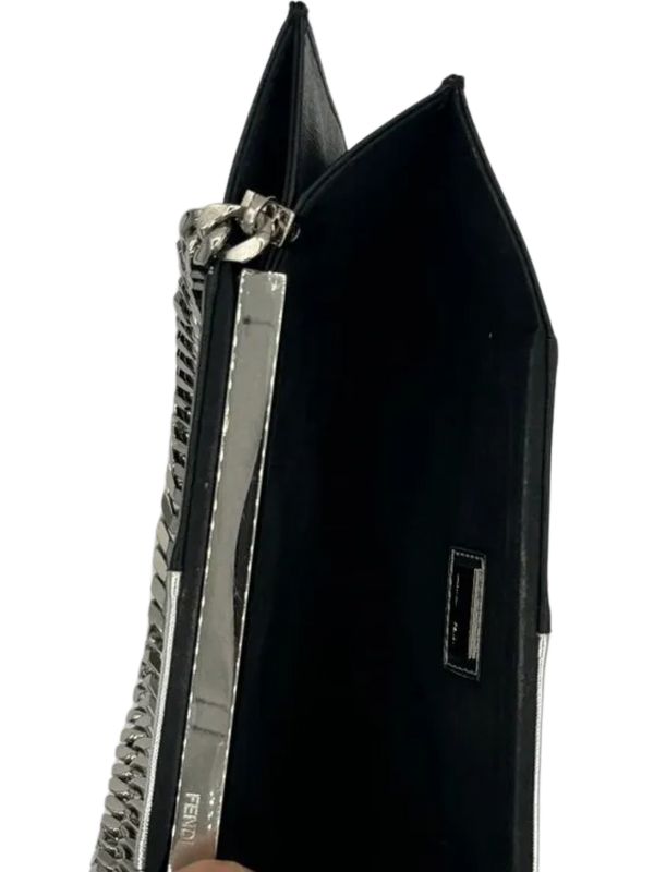 Fendi Grande Colorblock Clutch Leather