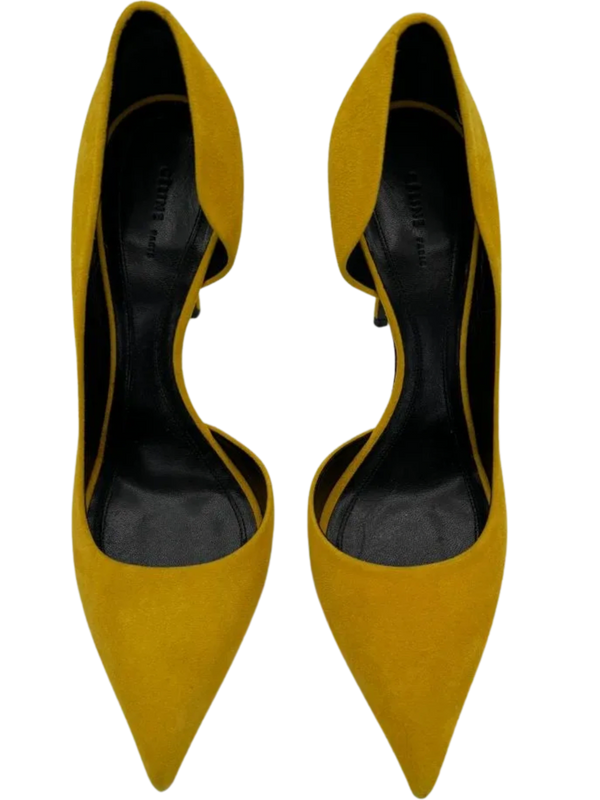 Celine Yellow Suede D'Orsay Pumps - *NEW*
