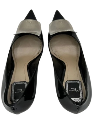 Christian Dior Black Patent Leather "Instinct" Pointed Toe Pumps