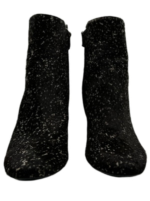 PROENZA SCHOULER black pony fur marled ankle boots - Sz 39.5