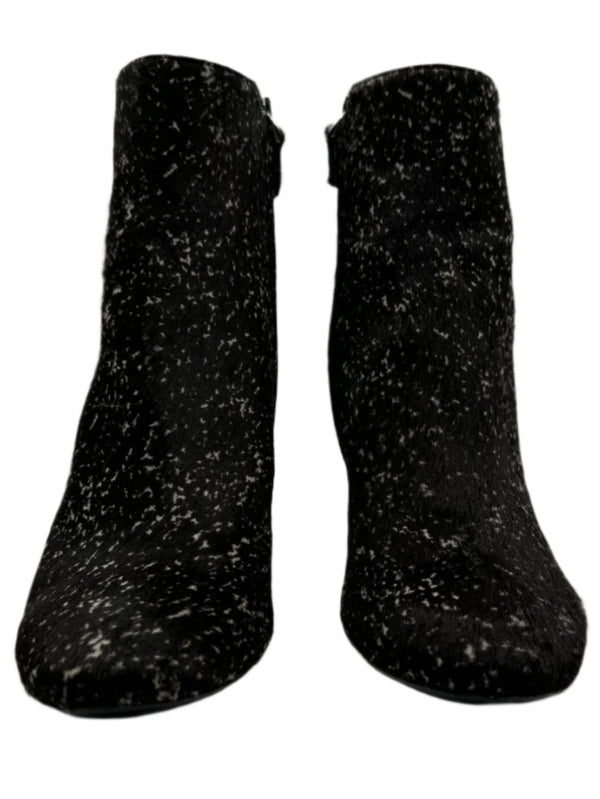 PROENZA SCHOULER black pony fur marled ankle boots - Sz 39.5