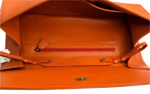 Akris Anouk Flap Clutch in Orange - NEW