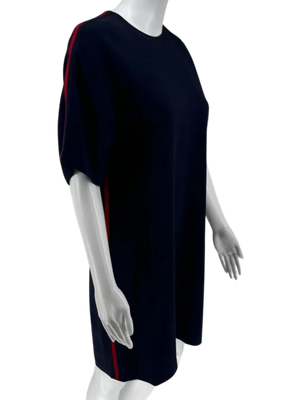 Gucci Dress Stretch Blue Jersey Tunic with Iconic Ribbon