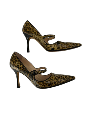 Manolo Blahnik Leopard Mary Janes