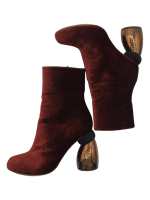 Dries Van Noten - Velvet Ankle Boots - Size 39