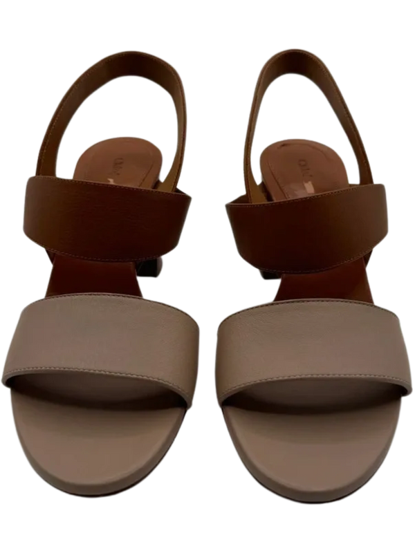 Chloe Mia Two Tone Block Heel Sandals