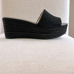 Jimmy Choo Deedee Liquid Velvet Jute Wedge Sandals *NEW*