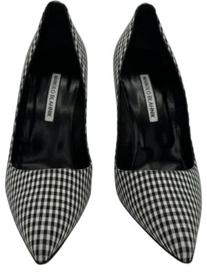 Manolo Blahnik Women's Black/White Gingham Stiletto