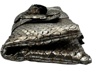 Chanel Camellia Python Fold Over Clutch