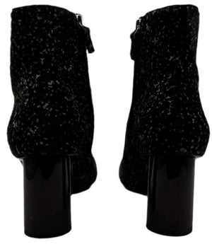 PROENZA SCHOULER black pony fur marled ankle boots - Sz 39.5