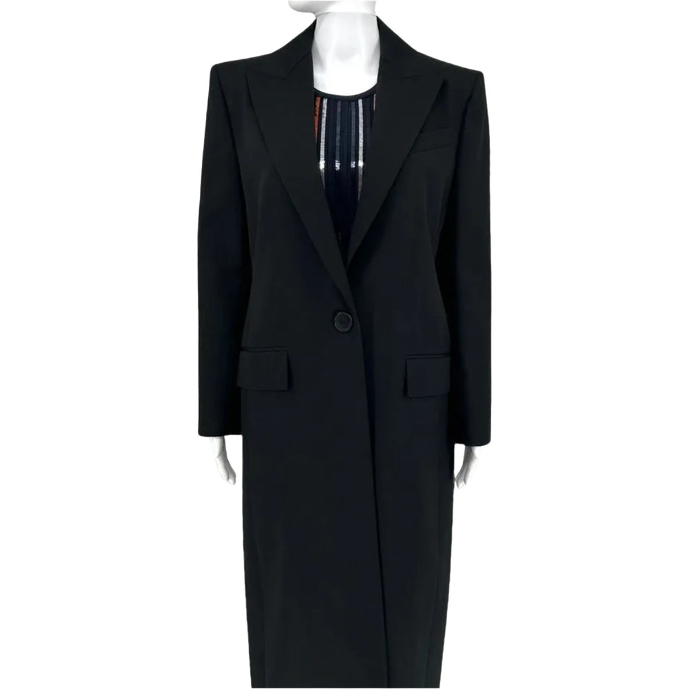 Givenchy Black Wool Gabrdine peaked lapel structured blazer style jacket/coat - Size 42